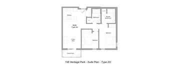 2 Bedrooms, 2 Bathrooms Corner