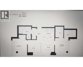 A floor plan of a house with a living room, two bedrooms, a kitchen, a dining room, a bathroom, a study, and an outdoor area.