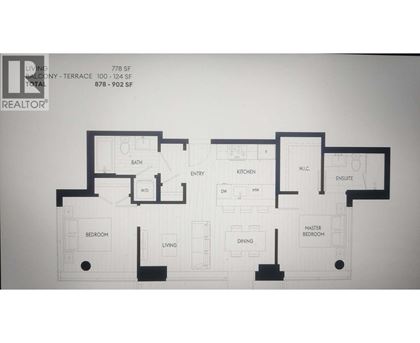 A floor plan of a house with a living room, two bedrooms, a kitchen, a dining room, a bathroom, a study, and an outdoor area.