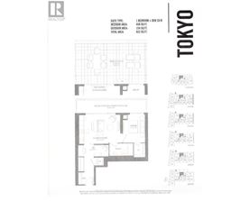 A floor plan for a suite type apartment in Tokyo is shown.