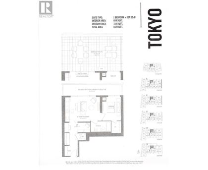 A floor plan for a suite type apartment in Tokyo is shown.
