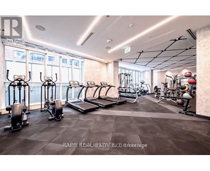 A well-equipped gym with treadmills, elliptical machines, and other exercise equipment.