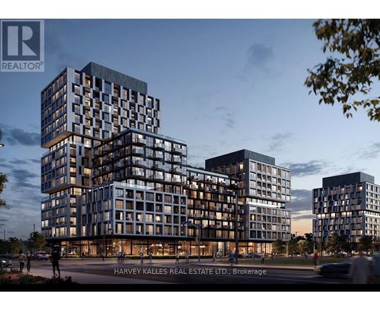 A modern multi-story building complex is being developed by Harvey Kalles Real Estate Ltd.