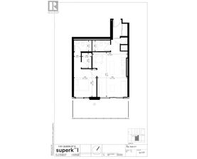A black and white floor plan for a property located at 1151 Queen St E.