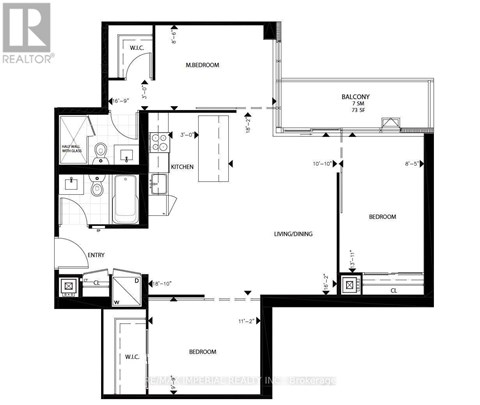 A black and white floor plan of a house layout.