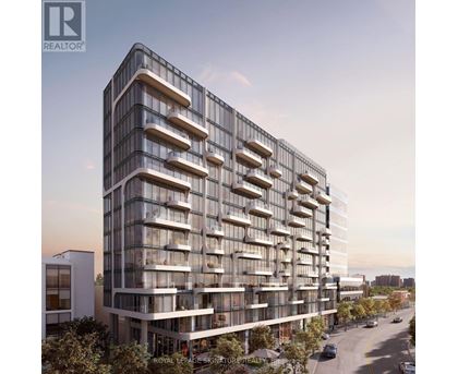 A modern multi-story building with balconies is depicted in the image.