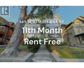 A sign advertising a 11th month rent free offer from Landlord Realty Inc.