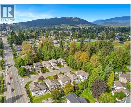 A bird's eye view of a residential neighborhood with houses and trees.