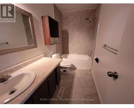 A bathroom with a sink, toilet, and shower.