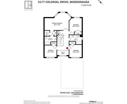 A floor plan for a Mississauga property at 3177 Colonial Drive.