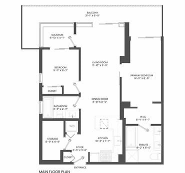 A black and white image of a floor plan for a house.