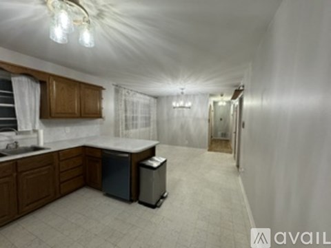 A kitchen with wooden cabinets and a dishwasher.