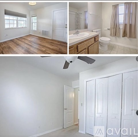 A series of images showing different rooms of a house, including a living room, bathroom, and bedroom.