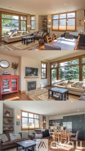 A living room with a fireplace and a couch.