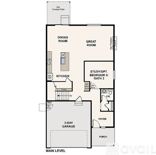 A floor plan of a house with a garage and a study/bedroom.