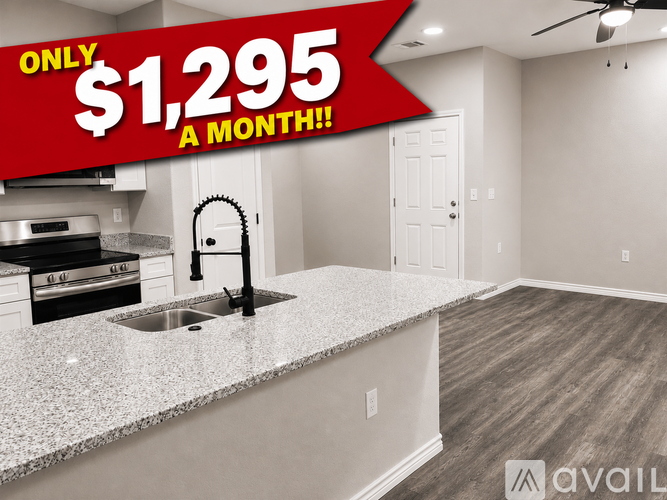 A kitchen with a price tag of $1,295 a month.