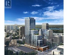 A cityscape with a large building in the foreground and a sign that reads "REALTOR".
