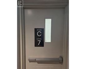A sign on a door reads "STAIR C7 LEVEL 7".
