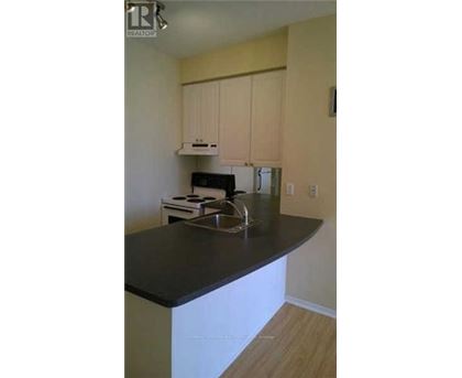 A kitchen with a black counter top and white cabinets.