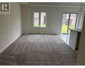 A room with a carpeted floor and a window letting in light.