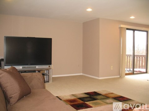 A living room with a television and a couch.