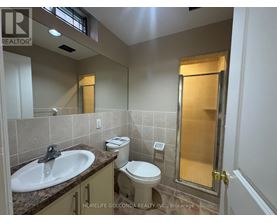 A bathroom with a sink, toilet, and shower.