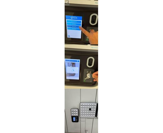 A person is using a keycard to unlock a door.
