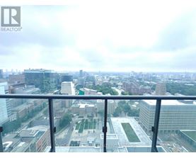 A cityscape viewed from a high-rise building.