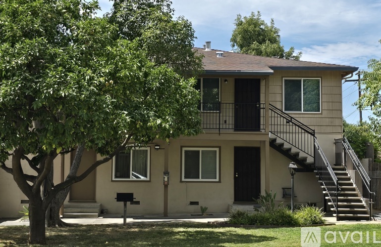 A house with a tree in front of it.