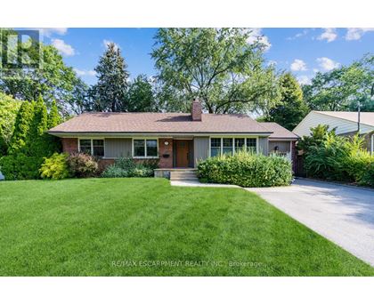 A house with a brown roof and a brick chimney is surrounded by greenery.