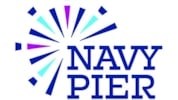 Navy Pier logo with a burst of light behind the text.