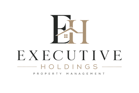 A logo for Executive Holdings in property management.