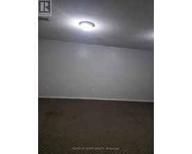 A room with a light on the ceiling and a carpet on the floor.