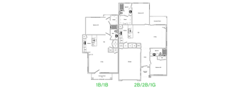 2/2 1100 sqft