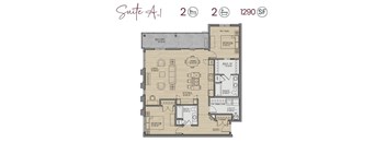 Unit A1 - 2 beds 2 baths