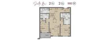 Unit B1 - 2 beds 2 baths