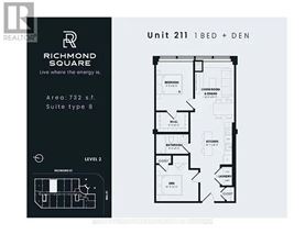 A black and white image of a floor plan for a 1 bedroom apartment.