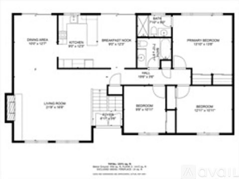 A floor plan of a house with labeled rooms and dimensions.