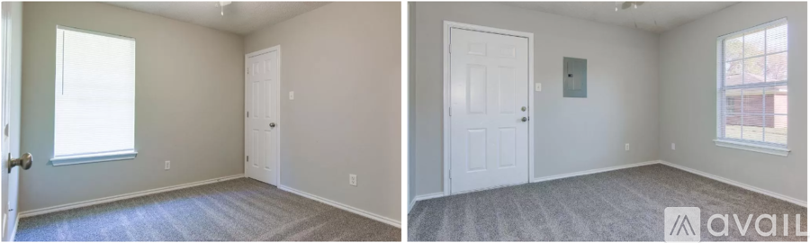 Two empty rooms with one having a window.