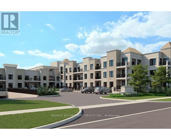 A rendering of a modern apartment complex with a clear blue sky in the background.