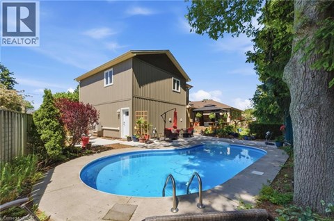 A house with a pool in the backyard.