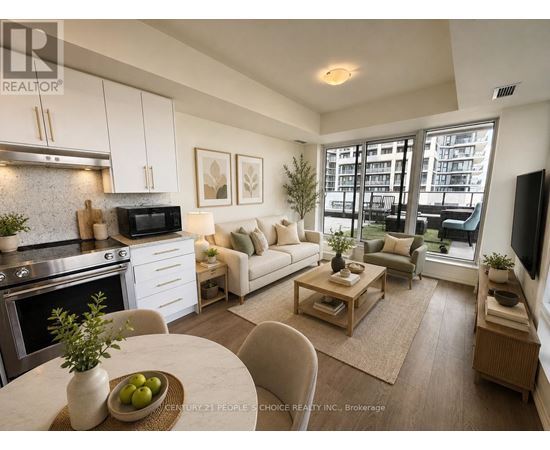 A modern kitchen with a dining table and chairs.