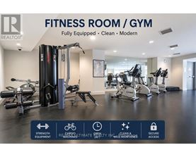 A gym room with a variety of equipment and a sign that says "Fitness Room / Gym".