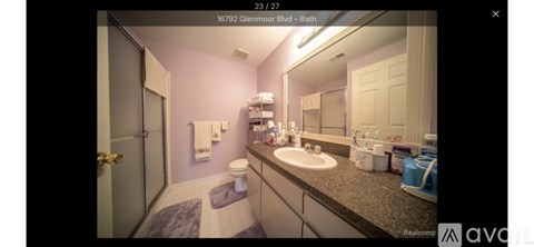 A bathroom with a sink, toilet, and a mirror.