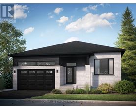 A modern house with a black garage door is for sale.
