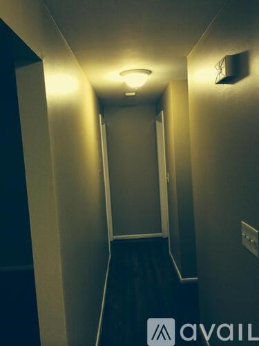 A long hallway with a light on the ceiling and a logo that says "avaiL" on the bottom right.