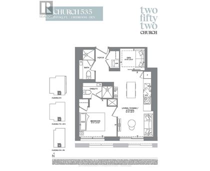 A floor plan for a real estate listing shows a two-bedroom, one-bathroom apartment.