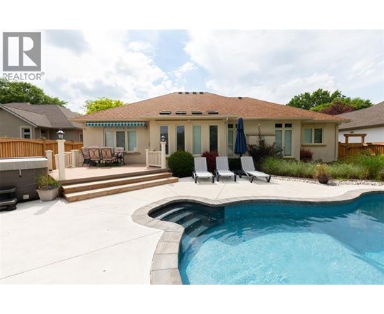 A house with a pool in the backyard.