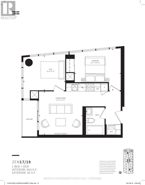 A black and white floor plan of a one bedroom apartment.
