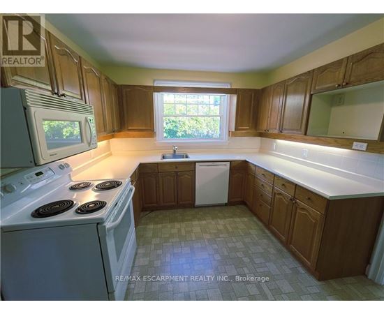 A kitchen with wooden cabinets and a white dishwasher.